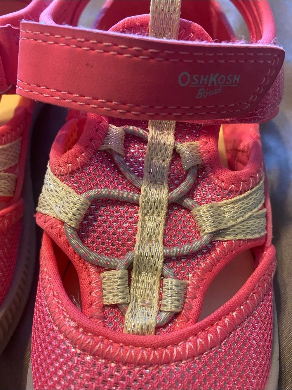 OshKosh B'gosh Coral Pink and Yellow Kids' Sandals